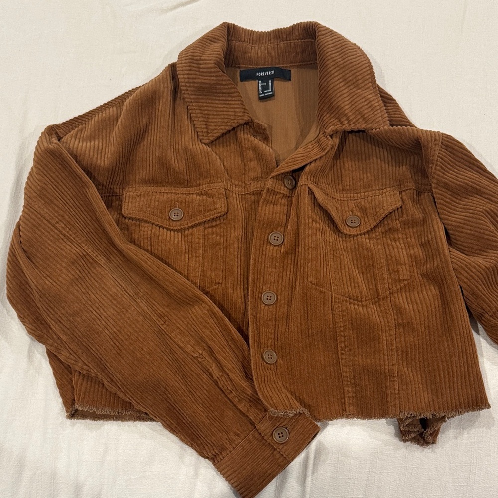 Forever 21 Brown Corduroy Bomber Jacket